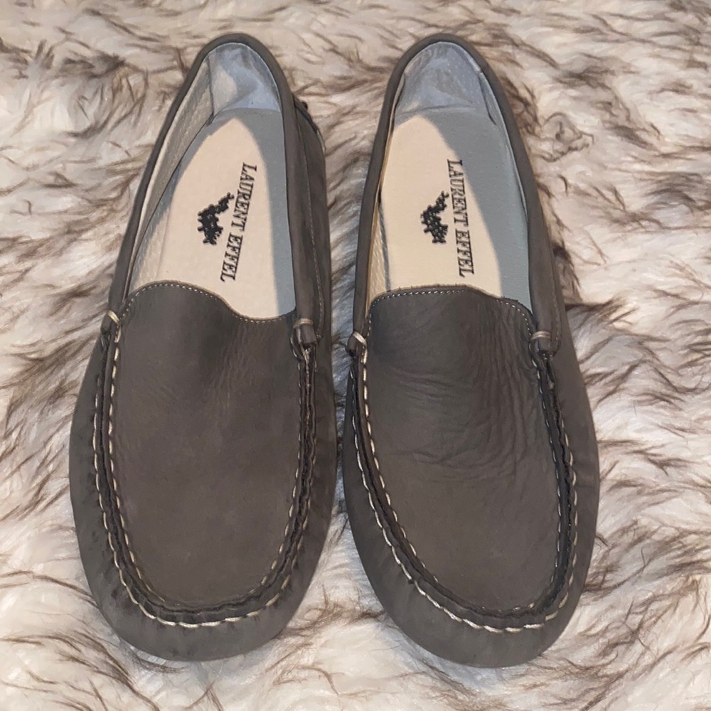Laurent Effel Brown Suede Leather Men’s Moccasins Loafers Shoes Sz 41 EUR/Sz 8US